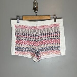 Quinn Aztec print embroidered shorts